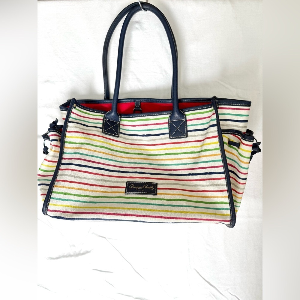 Dooney & Bourke Multi WaterColor Stripes Small Tote Handbag